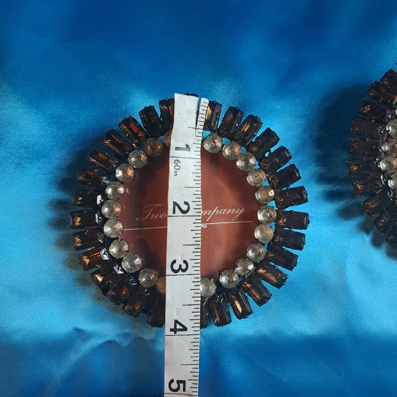 Bejeweled Jewel Glam Accent Posh Luxury Circle Mini Picture Frame Set - Picture 5 of 5